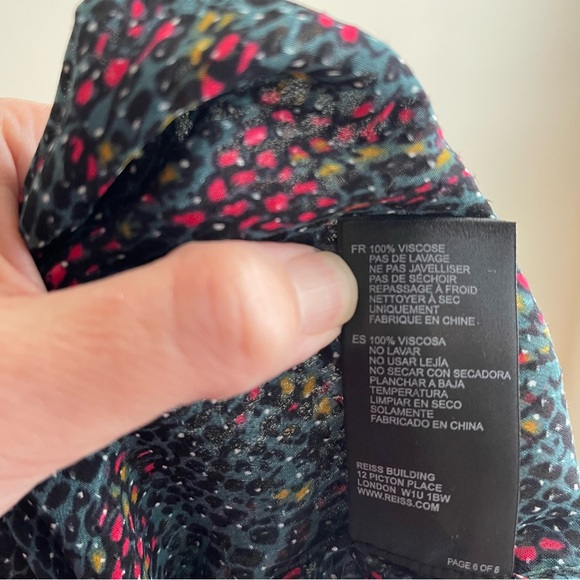 Reiss Gloria Snakeskin Print Long Sleeve Blouse Size 6 - Picture 9 of 10